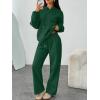 imageTrendy Queen Womens 2 Piece Outfits Lounge Fall Fashion Sets Oversized Sweatshirts Wide Leg Pants Sweatsuits Winter ClothesDarkgreen