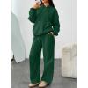 imageTrendy Queen Womens 2 Piece Outfits Lounge Fall Fashion Sets Oversized Sweatshirts Wide Leg Pants Sweatsuits Winter ClothesDarkgreen