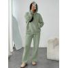 imageTrendy Queen Womens 2 Piece Outfits Lounge Fall Fashion Sets Oversized Sweatshirts Wide Leg Pants Sweatsuits Winter ClothesGreen