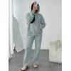 imageTrendy Queen Womens 2 Piece Outfits Lounge Fall Fashion Sets Oversized Sweatshirts Wide Leg Pants Sweatsuits Winter ClothesLight Green
