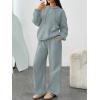 imageTrendy Queen Womens 2 Piece Outfits Lounge Fall Fashion Sets Oversized Sweatshirts Wide Leg Pants Sweatsuits Winter ClothesLight Green