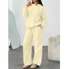 imageTrendy Queen Womens 2 Piece Outfits Lounge Fall Fashion Sets Oversized Sweatshirts Wide Leg Pants Sweatsuits Winter ClothesLightyellow