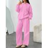 imageTrendy Queen Womens 2 Piece Outfits Lounge Fall Fashion Sets Oversized Sweatshirts Wide Leg Pants Sweatsuits Winter ClothesPink