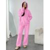 imageTrendy Queen Womens 2 Piece Outfits Lounge Fall Fashion Sets Oversized Sweatshirts Wide Leg Pants Sweatsuits Winter ClothesPink