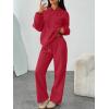 imageTrendy Queen Womens 2 Piece Outfits Lounge Fall Fashion Sets Oversized Sweatshirts Wide Leg Pants Sweatsuits Winter ClothesRed