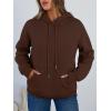 imageTrendy Queen Womens Winter Fleece Sherpa Lined Hoodie Casual Warm Pullover Hooded SweatshirtCoffee