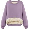 imageTrendy Queen Fleece Sherpa Lined Sweatshirts for Women 2025 Fall Fashion Winter Crewneck Pullover Hoodies Outfits ClothesPurple