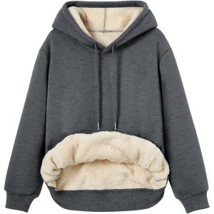 imageTrendy Queen Womens Winter Fleece Sherpa Lined Hoodie Casual Warm Long Sleeve Pullover Sweatshirt