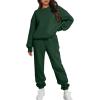 imageTrendy Queen Sweatsuits Women 2 Piece Outfits Two Piece Crewneck Sweatshirts Sets Lounge Fall Sweatpants 2025 TracksuitsDarkgreen