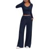 imageTrendy Queen Women 2 Piece Matching Lounge Sets Clothing Comfiest Wide Leg Pants 2025 Y2K Sweatsuits Fall Airport OutfitNavy