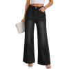 imageTrendy Queen Womens Wide Leg Jeans  High Waisted Straight Leg Pants Soft Comfort Cotton Denim with a Relaxed FitBlack
