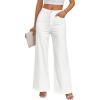 imageTrendy Queen Womens Wide Leg Jeans  High Waisted Straight Leg Pants Soft Comfort Cotton Denim with a Relaxed FitWhite
