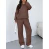 image:imageTrendy Queen 2 Piece Lounge Sweat Sets Plus Size Fall Fashion Matching Sweatsuits Wide Leg Pants Travel Outfit Winter ClothesBrown