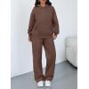 image:imageTrendy Queen 2 Piece Lounge Sweat Sets Plus Size Fall Fashion Matching Sweatsuits Wide Leg Pants Travel Outfit Winter ClothesBrown