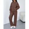 image:imageTrendy Queen 2 Piece Lounge Sweat Sets Plus Size Fall Fashion Matching Sweatsuits Wide Leg Pants Travel Outfit Winter ClothesBrown