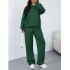 image:imageTrendy Queen 2 Piece Lounge Sweat Sets Plus Size Fall Fashion Matching Sweatsuits Wide Leg Pants Travel Outfit Winter ClothesDarkgreen