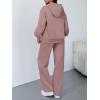 image:imageTrendy Queen 2 Piece Lounge Sweat Sets Plus Size Fall Fashion Matching Sweatsuits Wide Leg Pants Travel Outfit Winter ClothesDarkpink