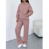 image:imageTrendy Queen 2 Piece Lounge Sweat Sets Plus Size Fall Fashion Matching Sweatsuits Wide Leg Pants Travel Outfit Winter ClothesDarkpink