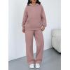 image:imageTrendy Queen 2 Piece Lounge Sweat Sets Plus Size Fall Fashion Matching Sweatsuits Wide Leg Pants Travel Outfit Winter ClothesDarkpink