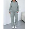 image:imageTrendy Queen 2 Piece Lounge Sweat Sets Plus Size Fall Fashion Matching Sweatsuits Wide Leg Pants Travel Outfit Winter ClothesLightgreen