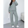 image:imageTrendy Queen 2 Piece Lounge Sweat Sets Plus Size Fall Fashion Matching Sweatsuits Wide Leg Pants Travel Outfit Winter ClothesLightgreen