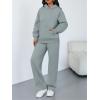 image:imageTrendy Queen 2 Piece Lounge Sweat Sets Plus Size Fall Fashion Matching Sweatsuits Wide Leg Pants Travel Outfit Winter ClothesLightgreen
