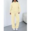image:imageTrendy Queen 2 Piece Lounge Sweat Sets Plus Size Fall Fashion Matching Sweatsuits Wide Leg Pants Travel Outfit Winter ClothesLightyellow
