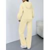 image:imageTrendy Queen 2 Piece Lounge Sweat Sets Plus Size Fall Fashion Matching Sweatsuits Wide Leg Pants Travel Outfit Winter ClothesLightyellow