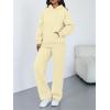 image:imageTrendy Queen 2 Piece Lounge Sweat Sets Plus Size Fall Fashion Matching Sweatsuits Wide Leg Pants Travel Outfit Winter ClothesLightyellow