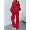 image:imageTrendy Queen 2 Piece Lounge Sweat Sets Plus Size Fall Fashion Matching Sweatsuits Wide Leg Pants Travel Outfit Winter ClothesRed