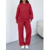 image:imageTrendy Queen 2 Piece Lounge Sweat Sets Plus Size Fall Fashion Matching Sweatsuits Wide Leg Pants Travel Outfit Winter ClothesRed