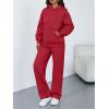 image:imageTrendy Queen 2 Piece Lounge Sweat Sets Plus Size Fall Fashion Matching Sweatsuits Wide Leg Pants Travel Outfit Winter ClothesRed