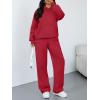 image:imageTrendy Queen 2 Piece Lounge Sweat Sets Plus Size Fall Fashion Matching Sweatsuits Wide Leg Pants Travel Outfit Winter ClothesRed