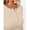 image:imageTrendy Queen Long Sleeve Henley Shirts for Women Fall Winter Ribbed Thermal Tops Casual Blouses Basics Tees Cute SweatersApricot