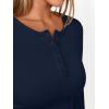 image:imageTrendy Queen Long Sleeve Henley Shirts for Women Fall Winter Ribbed Thermal Tops Casual Blouses Basics Tees Cute SweatersNavyblue
