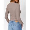 image:imageTrendy Queen Long Sleeve Henley Shirts for Women Fall Winter Ribbed Thermal Tops Casual Blouses Basics Tees Cute SweatersTaupe