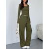image:imageTrendy Queen Women 2 Piece Matching Lounge Sets Clothing Wide Leg Pants 2026 Y2K Sweatsuits Spring Travel Airport OutfitArmy