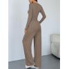 image:imageTrendy Queen Women 2 Piece Matching Lounge Sets Clothing Wide Leg Pants 2026 Y2K Sweatsuits Spring Travel Airport OutfitMocha