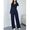 image:imageTrendy Queen Women 2 Piece Matching Lounge Sets Clothing Wide Leg Pants 2026 Y2K Sweatsuits Spring Travel Airport OutfitNavy