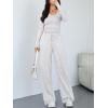 image:imageTrendy Queen Women 2 Piece Matching Lounge Sets Clothing Wide Leg Pants 2026 Y2K Sweatsuits Spring Travel Airport OutfitOatmeal Grey