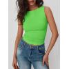 image:imageTrendy Queen Women Going Out Summer Tank Tops Spring Casual Basic Cute 2026 Sleeveless Shirt Vacation Fashion Outfit ClothesGrassgreen