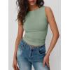image:imageTrendy Queen Women Going Out Summer Tank Tops Spring Casual Basic Cute 2026 Sleeveless Shirt Vacation Fashion Outfit ClothesGreen