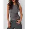 image:imageTrendy Queen Women Going Out Summer Tank Tops Spring Casual Basic Cute 2026 Sleeveless Shirt Vacation Fashion Outfit ClothesGrey