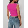 image:imageTrendy Queen Women Going Out Summer Tank Tops Spring Casual Basic Cute 2026 Sleeveless Shirt Vacation Fashion Outfit ClothesHot Pink