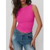 image:imageTrendy Queen Women Going Out Summer Tank Tops Spring Casual Basic Cute 2026 Sleeveless Shirt Vacation Fashion Outfit ClothesHot Pink