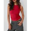image:imageTrendy Queen Women Going Out Summer Tank Tops Spring Casual Basic Cute 2026 Sleeveless Shirt Vacation Fashion Outfit ClothesRed