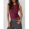 image:imageTrendy Queen Women Going Out Summer Tank Tops Spring Casual Basic Cute 2026 Sleeveless Shirt Vacation Fashion Outfit ClothesWine Red