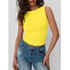 image:imageTrendy Queen Women Going Out Summer Tank Tops Spring Casual Basic Cute 2026 Sleeveless Shirt Vacation Fashion Outfit ClothesYellow