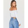 image:imageTrendy Queen Women Long Sleeve Shirts Off Shoulder Tops Going Out Crop Sexy Slim Fitted Y2K Fall Outfits 2026 Fashion ClothesWhite