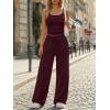 image:imageTrendy Queen Womens 2 Piece Lounge Set Spring Outfits  Camisole Top amp Wide Leg PantsAncora Red